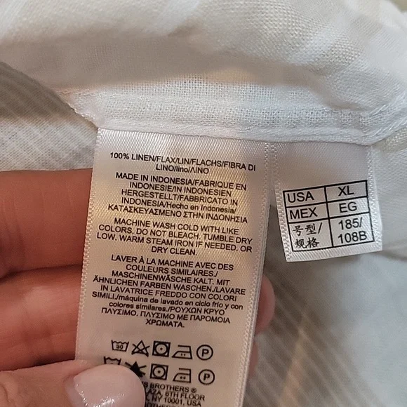 BROOKS BROTHERS Irish linenshort sleeve camp collar  STRIPED sport SHIRT - Picture 9 of 12